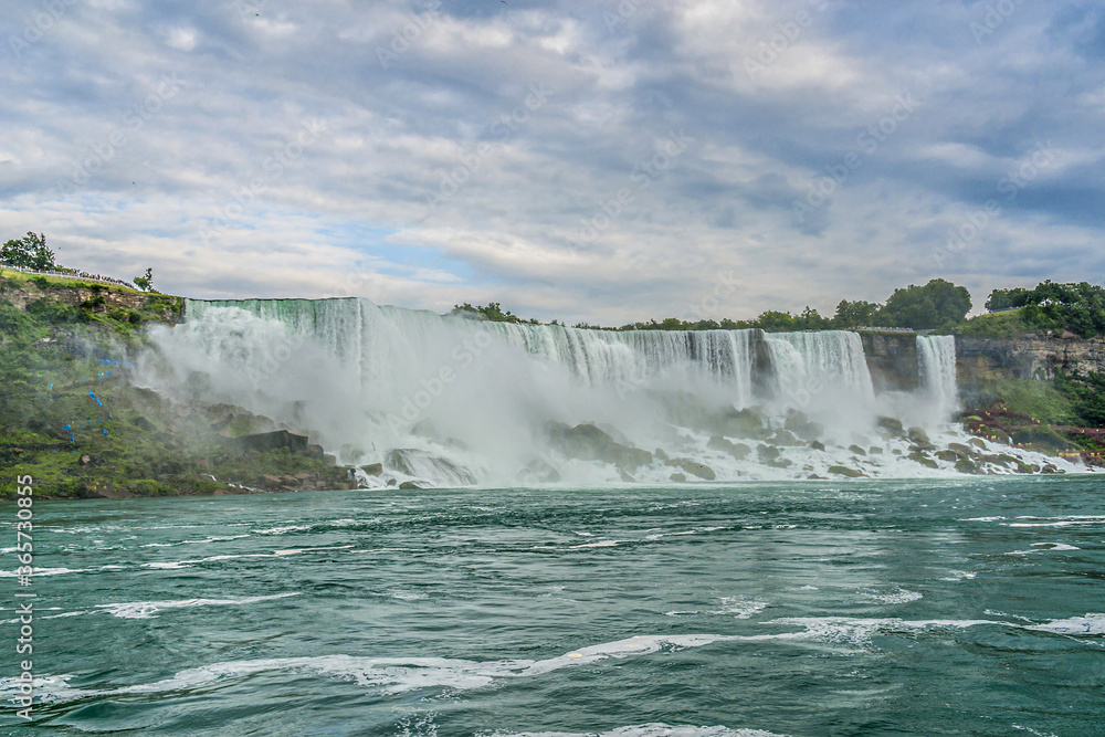 Niagara Falls close-up in the day. Ontario, Canada.