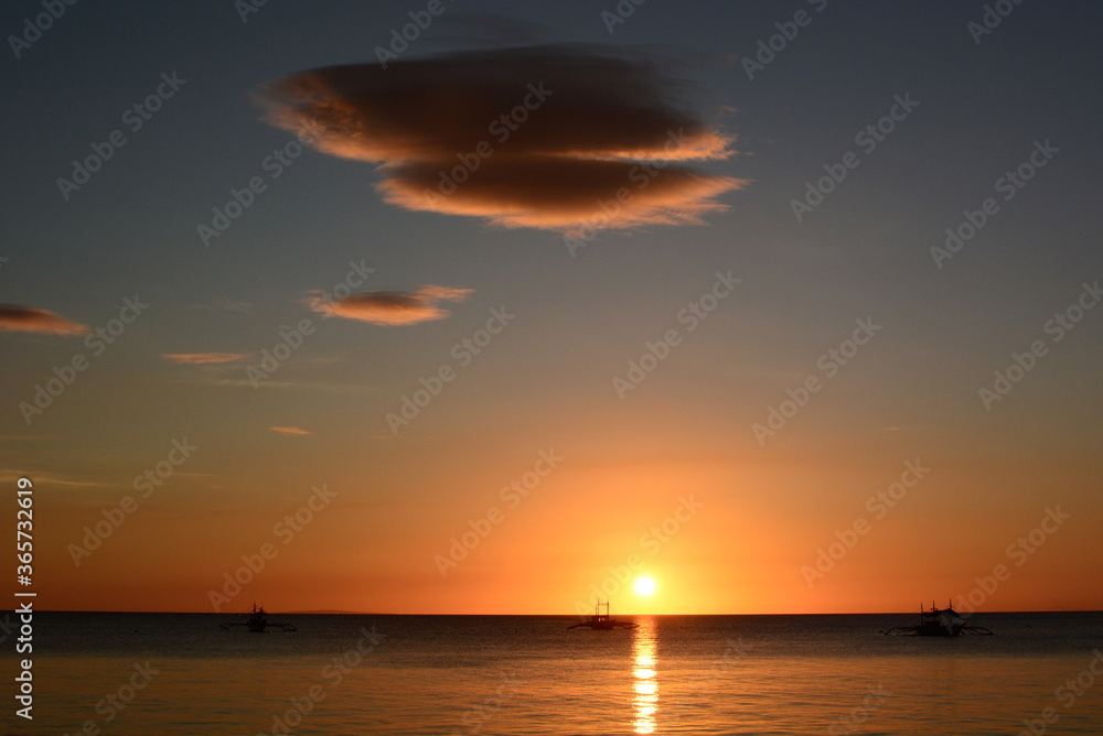 Scenic sunset. Boracay island. Aklan. Western Visayas. Philippines