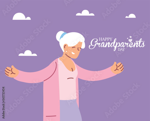 Grandmother of happy grandparents day vector design