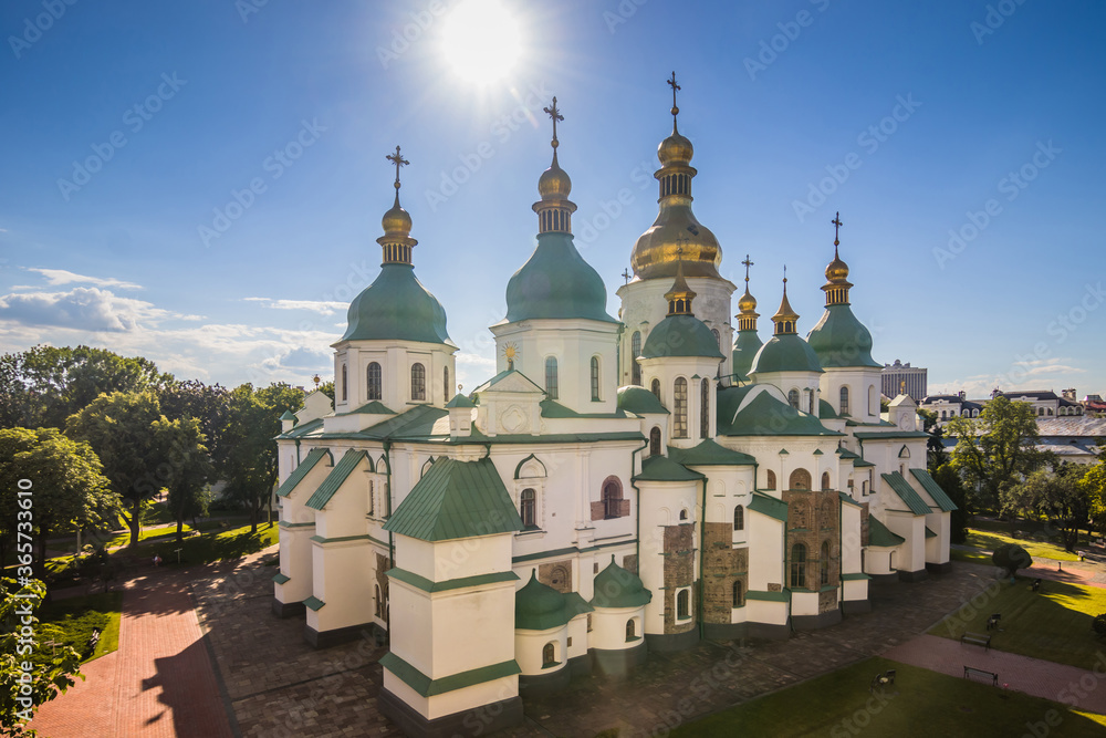 Saint Sophia Cathedral in Kiev, Ukraine. Saint Sophia Cathedral in Kiev is an outstanding architectural monument of Kievan Rus