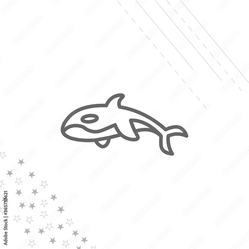 killer whale icon. Orca isolated line icon for web and mobile