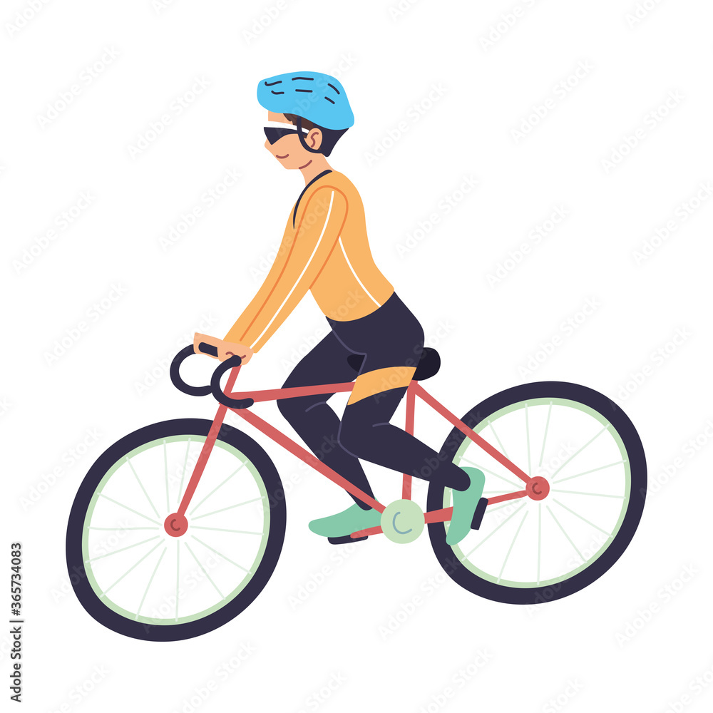 Fototapeta premium Man riding bike vector design