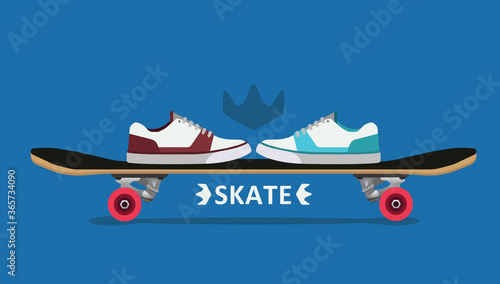 Skateboard with skateboard shoe