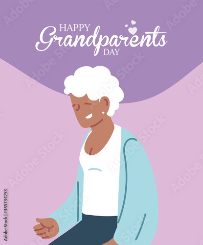 Grandmother of happy grandparents day vector design