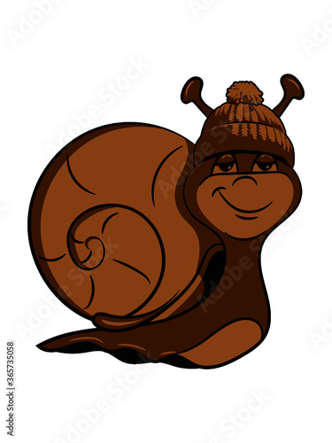Schnecke lustig doof pudelmütze 