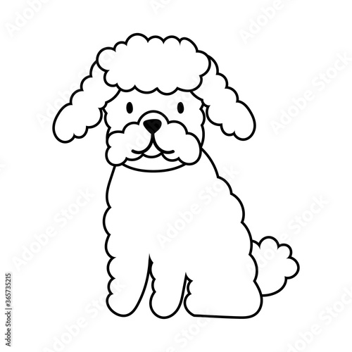 cute dog pet line style icon