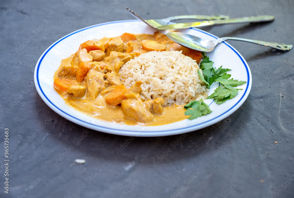 Chicken curry dish ready to be served Chicken curry dish ready to be served