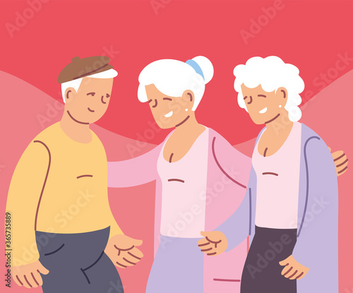 Grandmothers and grandfather avatar vector design