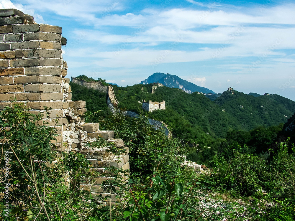 View of Ridge at Jiankou Section of Great Wall of China
