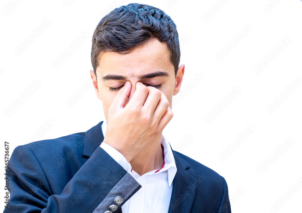 Arabic businessman with flu and feeling so sick Arabic businessman with flu and feeling so sick