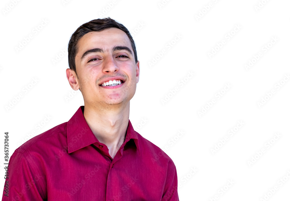 Handsome arabic guy feeling happy