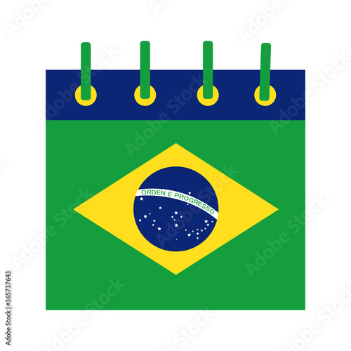 brazil flag in calendar reminder flat style icon