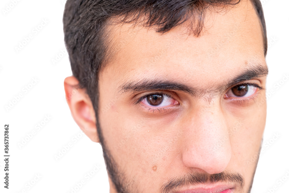 Close photo of arabic boy face Close photo of arabic boy face