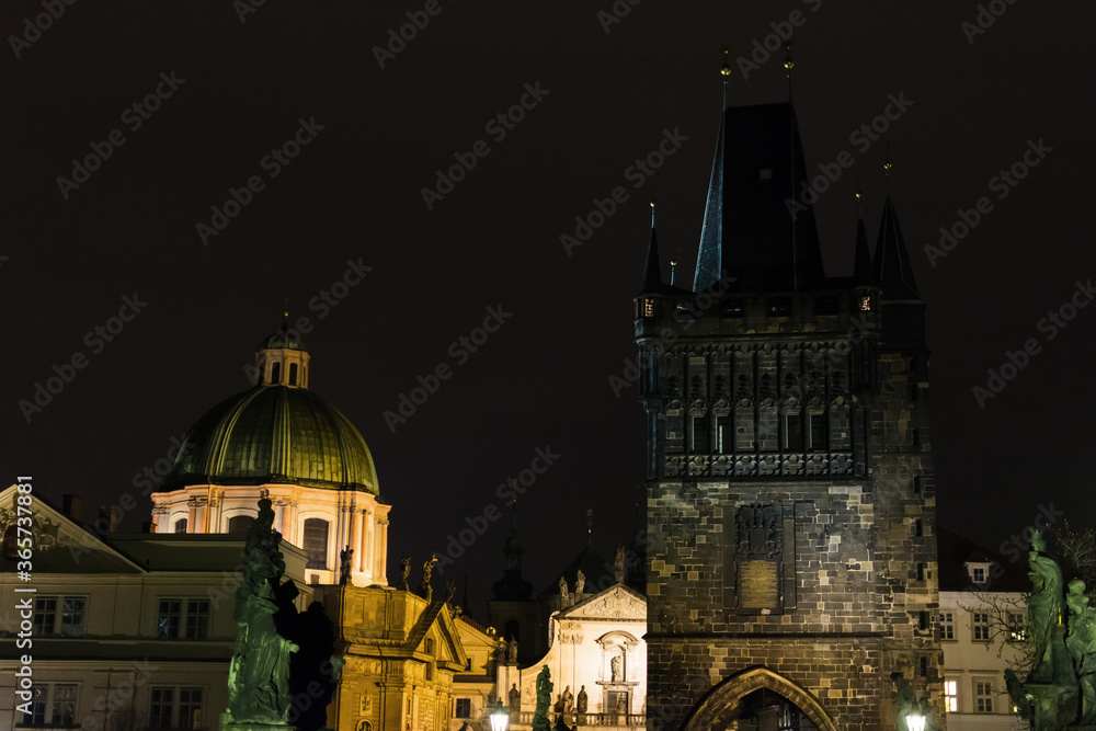 Prague, the capital of the Czech Republic. Architecture and buildings. City day and night. Attractions and popular places of Prague.