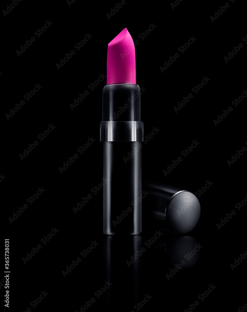 Pink Lipstick Isolated on Black Pink Lipstick Isolated on Black