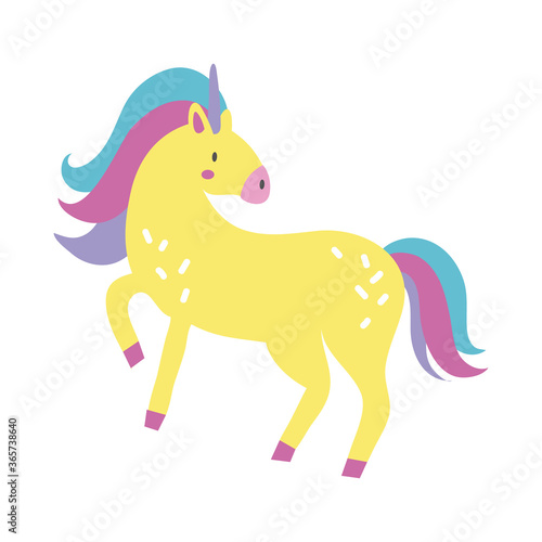 cute unicorn magical character hand draw style icon