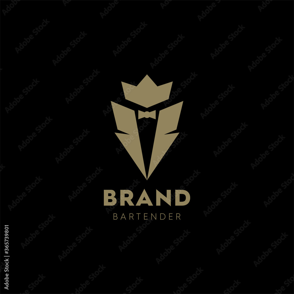 illustration logo vector graphics of tuxedo and fancy crown, good for nightclub logos illustration logo vector graphics of tuxedo and fancy crown, good for nightclub logos