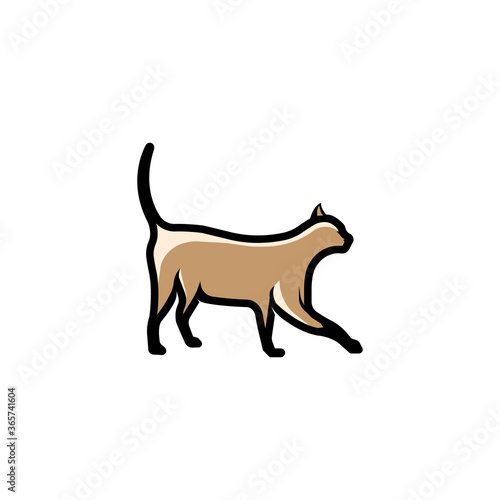 Cat illustration. Logo vector icon.