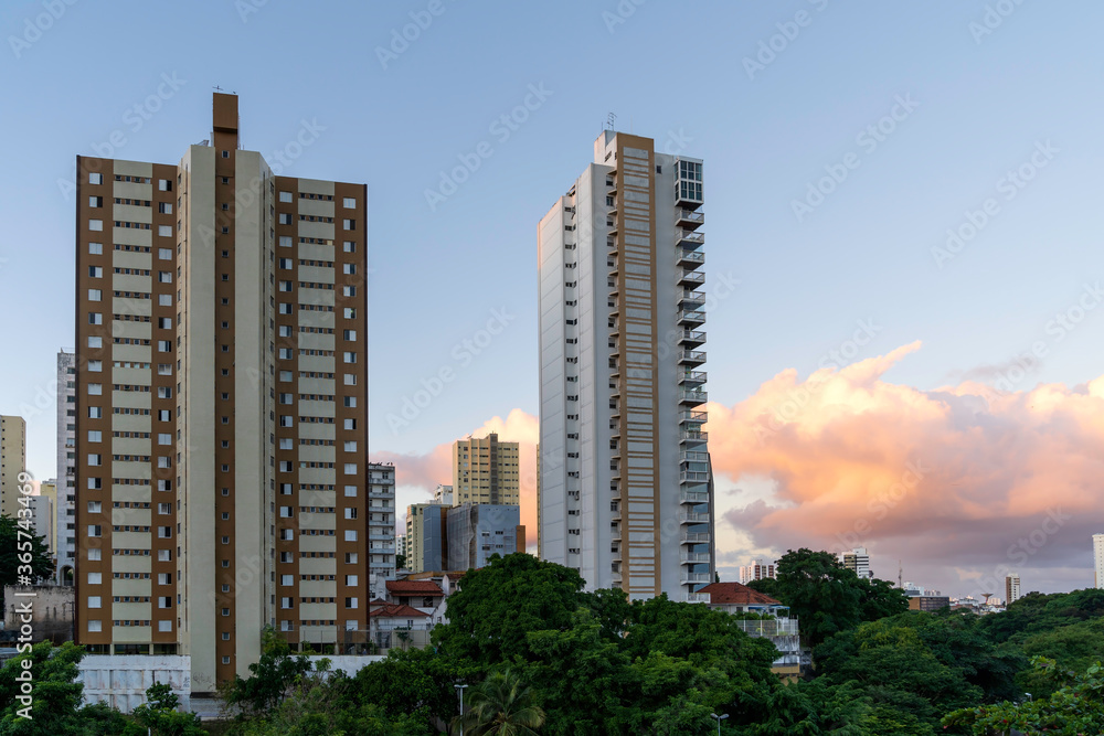 view of architectural street in Salvador, Bahia, Brazil