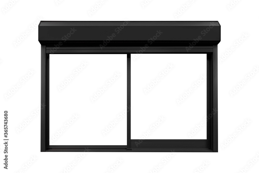 Black aluminium window frame isolated on white background Black aluminium window frame isolated on white background