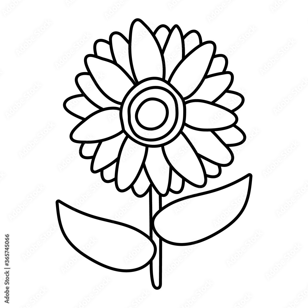 beautiful sunflower garden line style icon beautiful sunflower garden line style icon