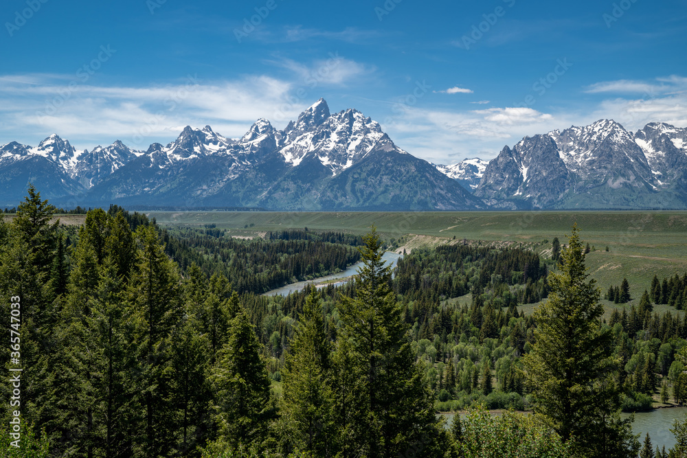 Grand Teton National Park as seen from the Snake River Overlook