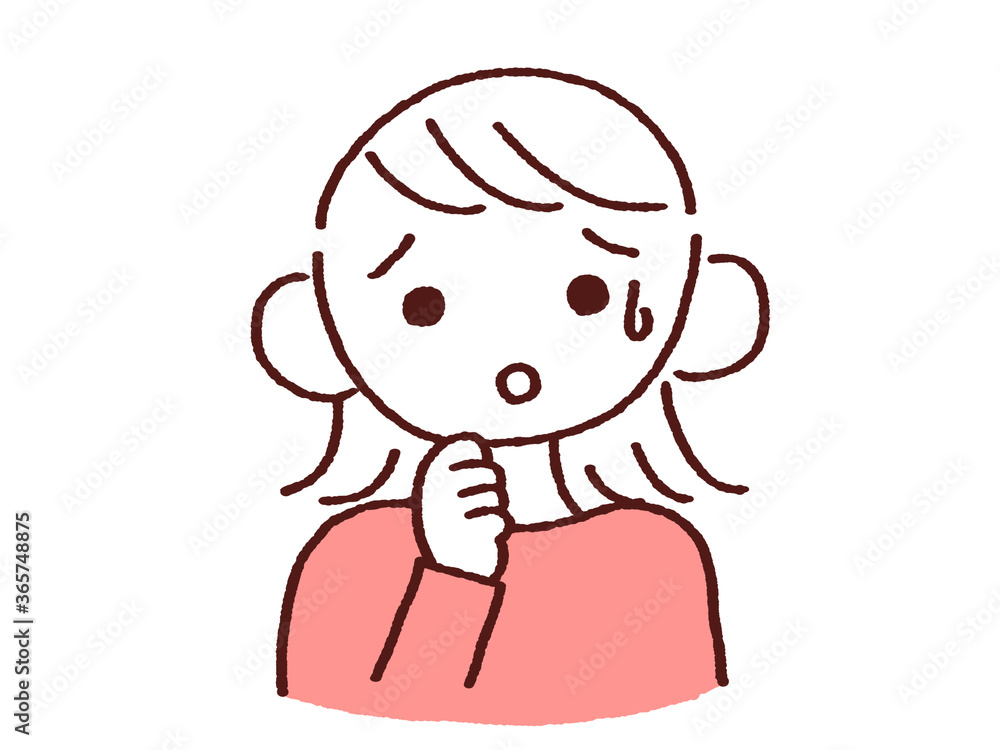 不安そうな顔の若い女性 不安そうな顔の若い女性