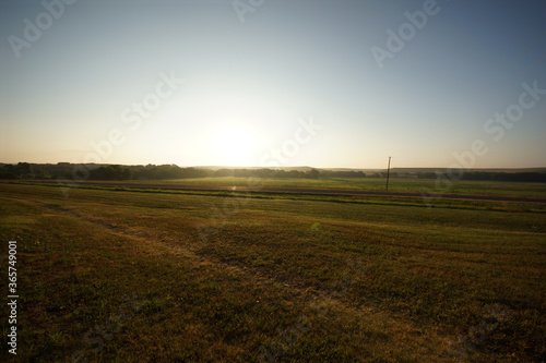 Morning sunrise over the fields in the countryside © Silver Edge