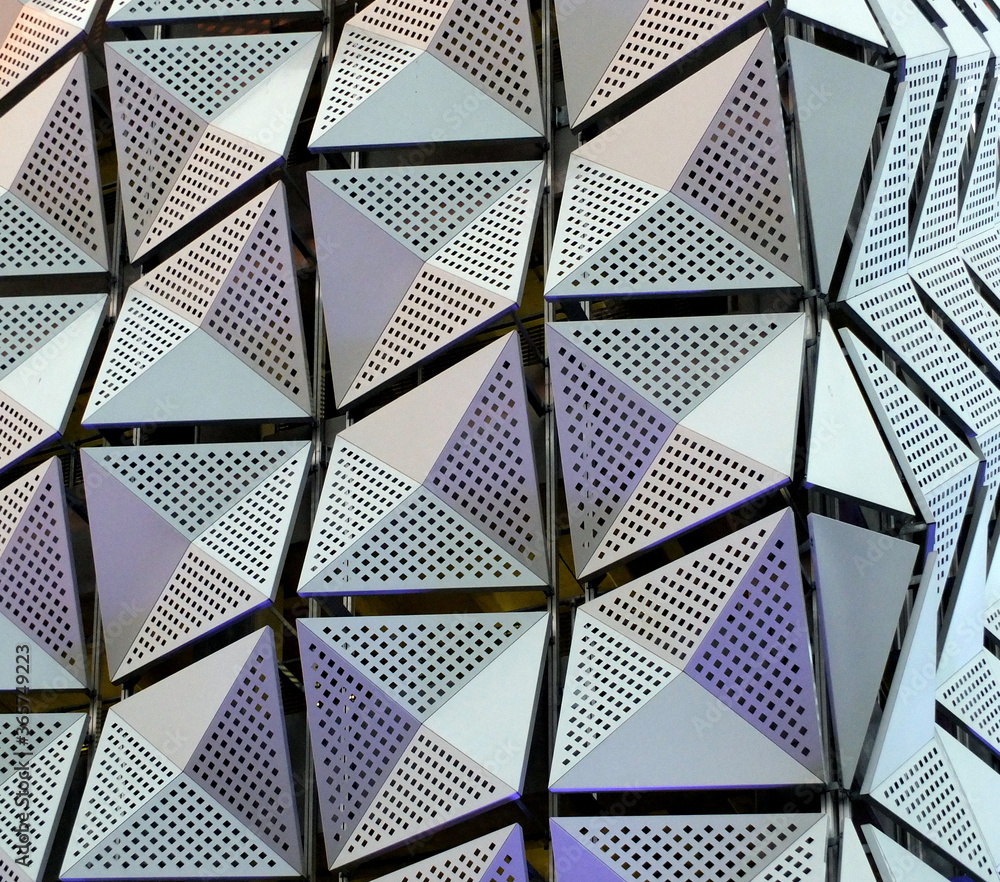 grey modern steel architectural cladding with a geometric design grey modern steel architectural cladding with a geometric design