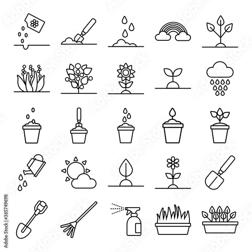 bundle of plant growth line style