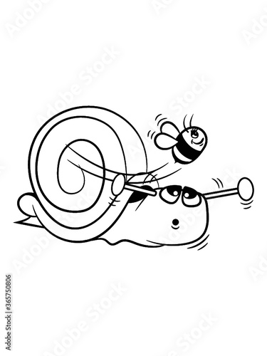 Schnecke lustig Biene ducken 
