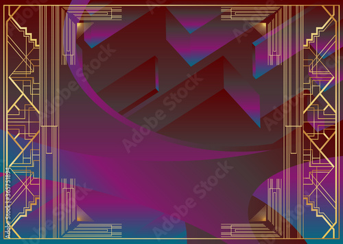 Futuristic colorful retro style background design. Abstract gradient shapes composition. Luxury