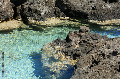 Amazing blue lagoon kedrodasos beach creta island red sand cost clear waters modern background high quality prints photo