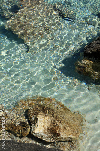 Amazing blue lagoon kedrodasos beach creta island red sand cost clear waters modern background high quality prints photo