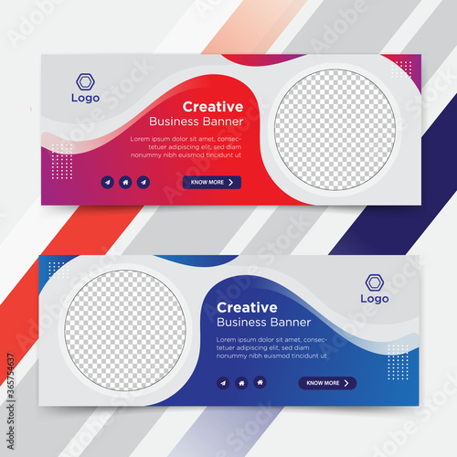Creative business web banner, cover design templates 