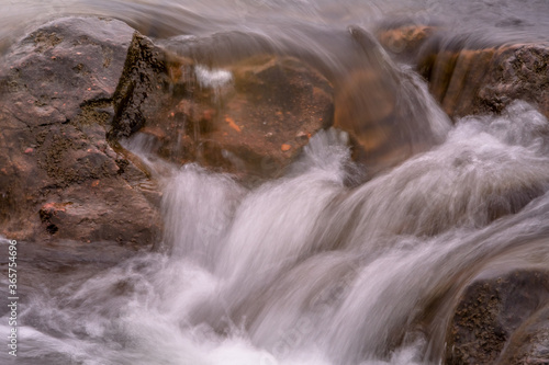 Closeup of water flowing rapidly