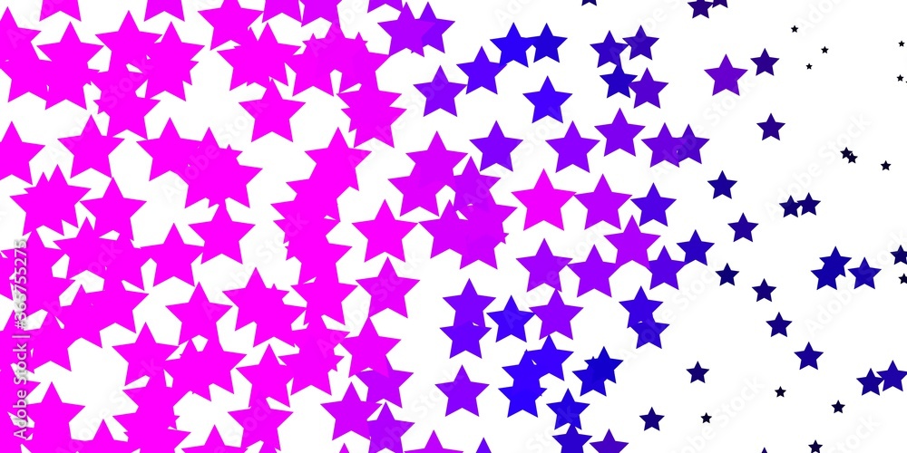 Dark Purple vector pattern with abstract stars. Decorative illustration with stars on abstract template. Theme for cell phones.