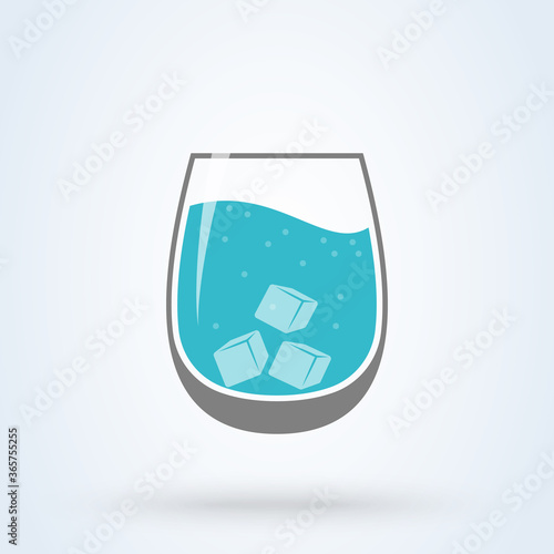 Glass Ice Water Flat. vector Simple modern icon design illustration.