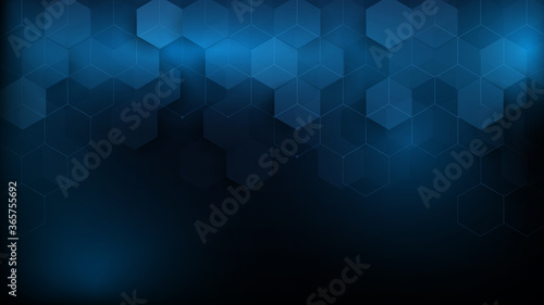 Abstract Technology, Futuristic Digital Hi Tech Concept. Abstract Hexagonal Molecule Background. Scientific and Technological Concept. Vector Illustration