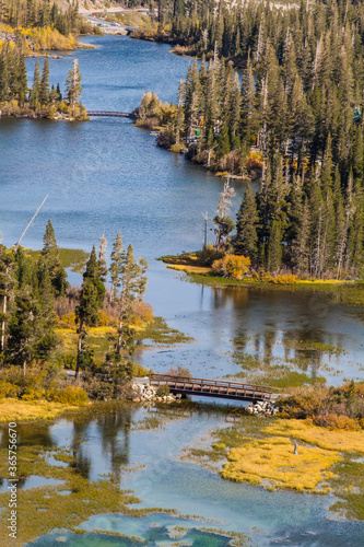 Elevated View of Twin Lakes, Mammoth Lakes, California, USA