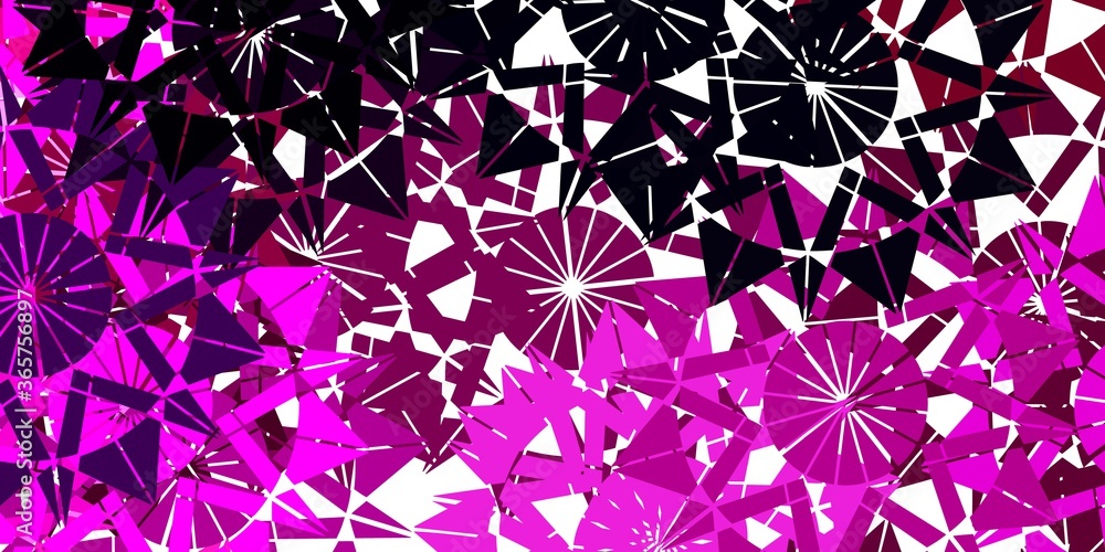 Light Purple, Pink vector template with ice snowflakes. Light Purple, Pink vector template with ice snowflakes.