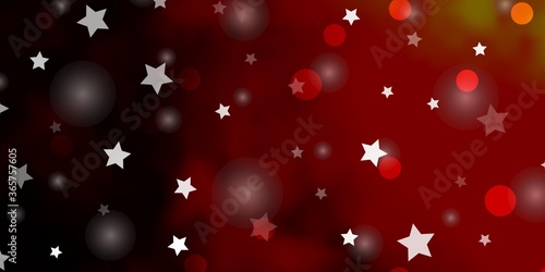Dark Pink, Yellow vector backdrop with circles, stars. Abstract illustration with colorful spots, stars. Design for textile, fabric, wallpapers.