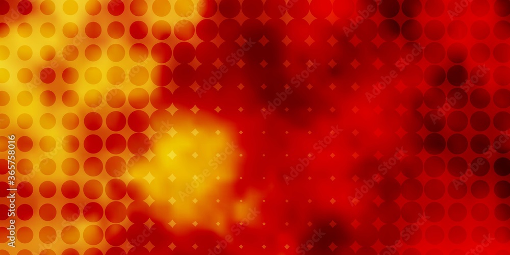 Light Orange vector backdrop with circles. Colorful illustration with gradient dots in nature style. Pattern for booklets, leaflets.