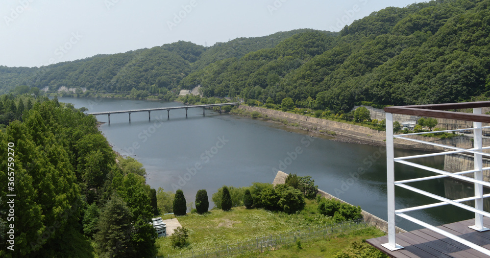 Waterway at the head of a Dam in South Korea