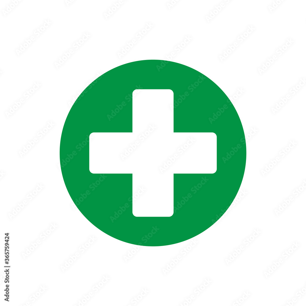 Obraz premium Medical cross icon vector flat style illustration