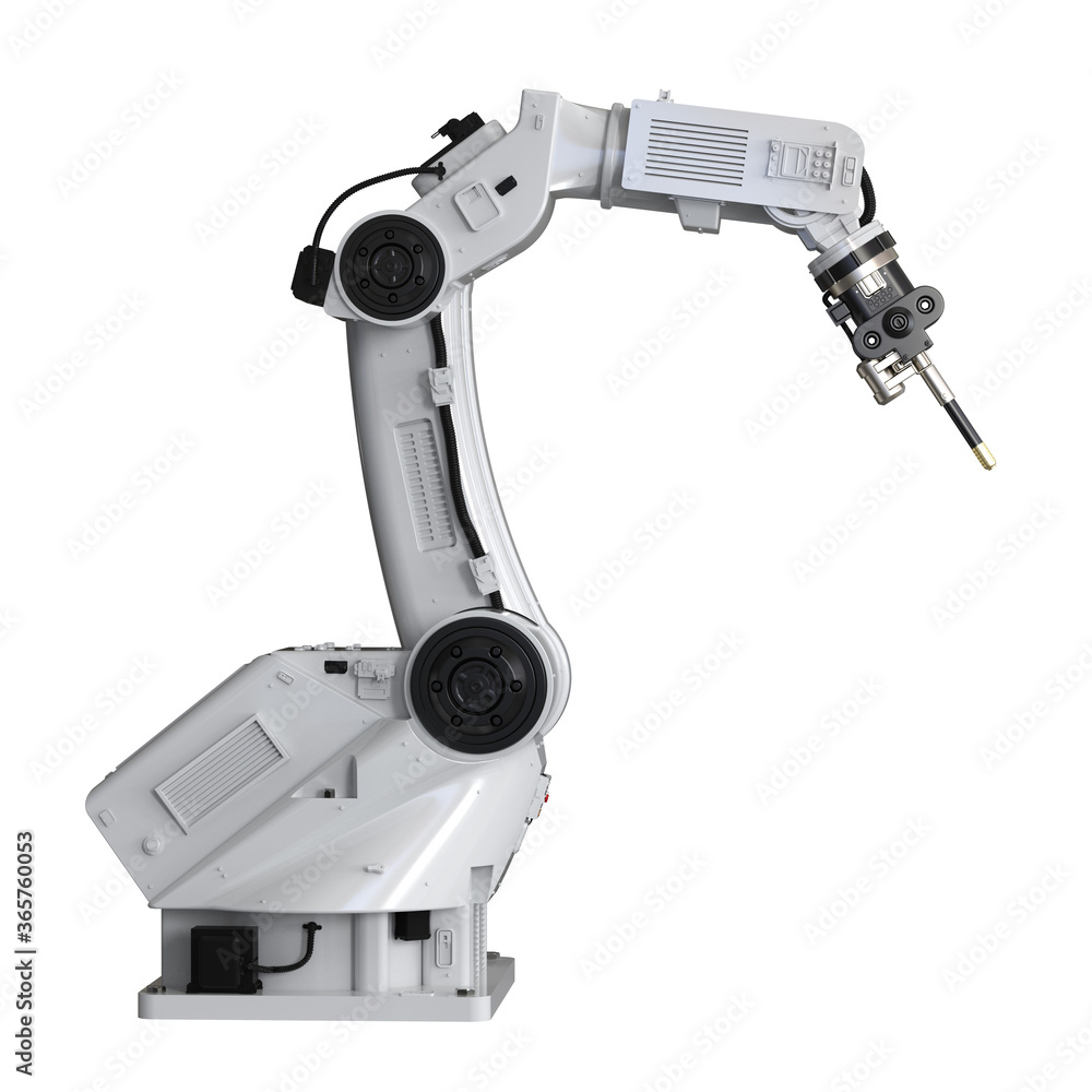 Welding robotic arm isolated Welding robotic arm isolated