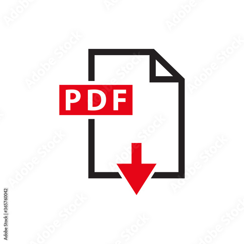 Pdf download icon vector logo design template