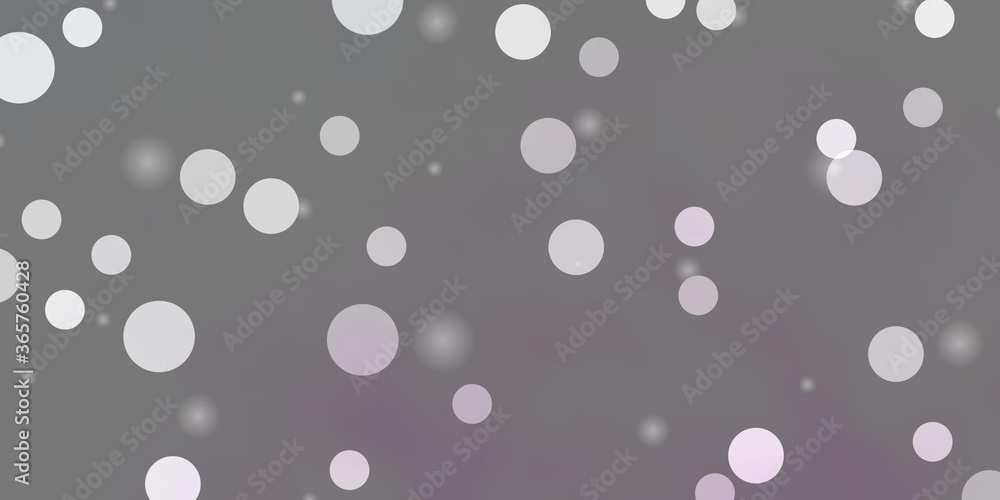 Light Pink, Yellow vector background with circles, stars. Abstract design in gradient style with bubbles, stars. Pattern for business ads.