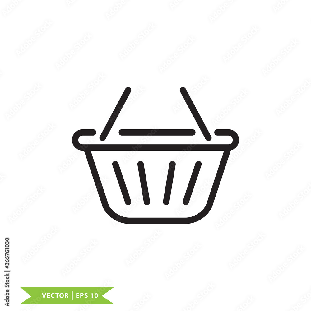 Shopping basket icon vector logo design template Shopping basket icon vector logo design template