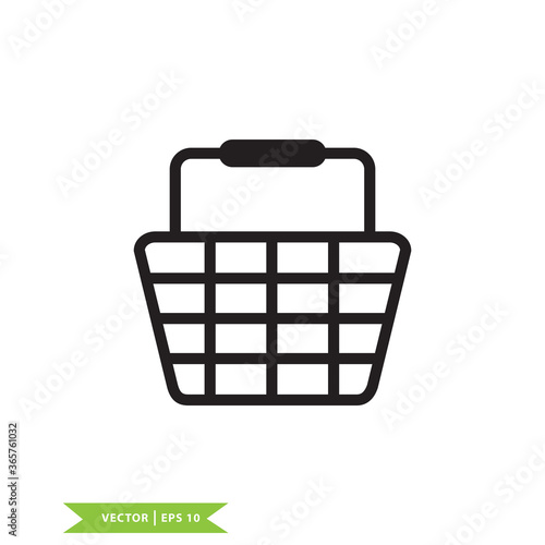 Shopping basket icon vector logo design template